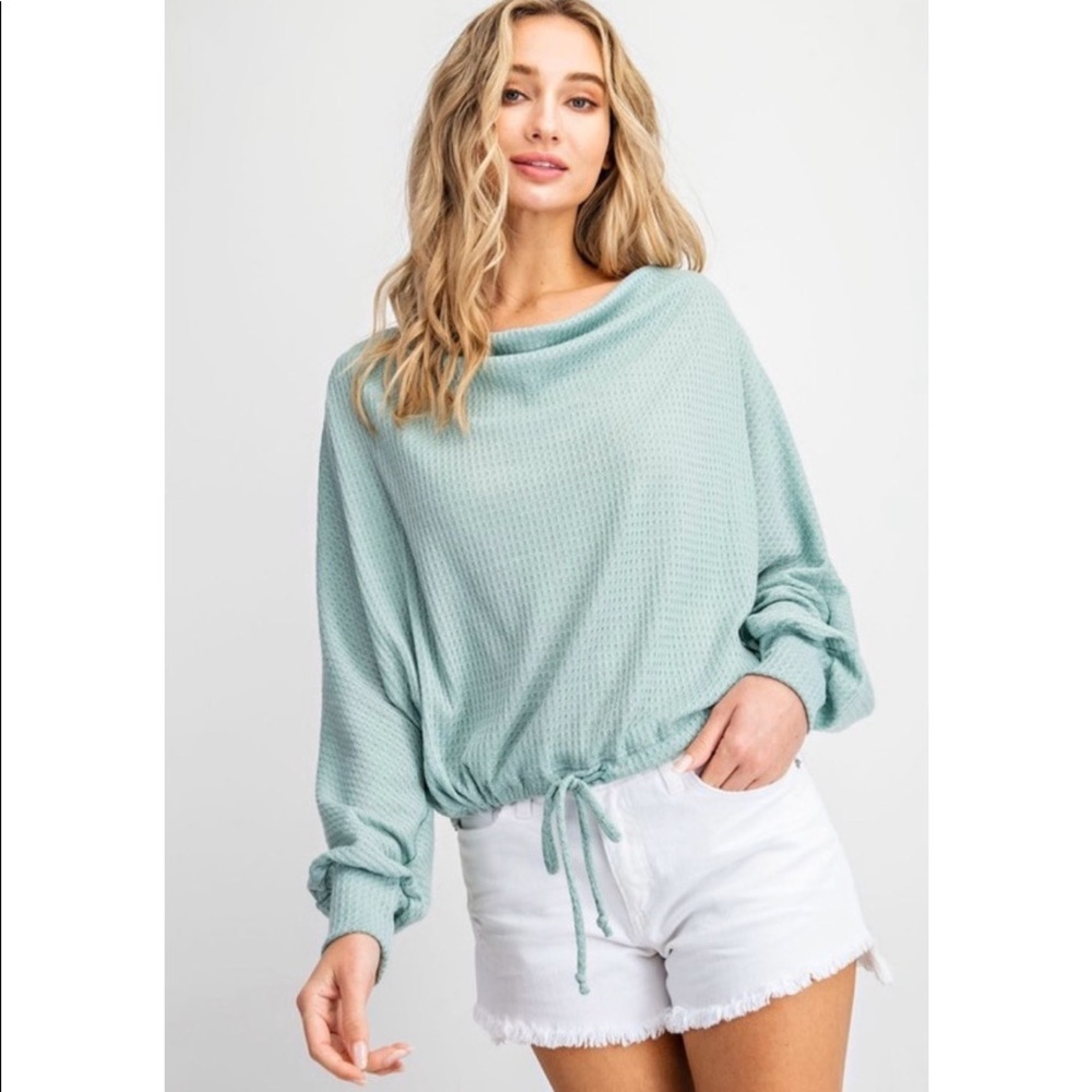 NEW! Mint Waffle Knit Top!